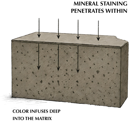 Mineral Staining Penetrates Within